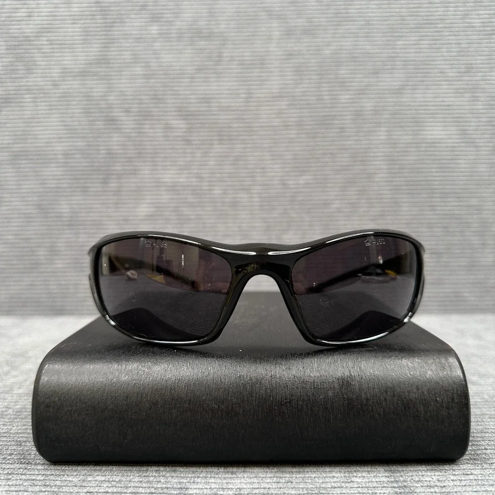 Bolle Y2K Sunglasses Black Wrap Around Sport Frame Dark Tint Lenses 0313 Vtg